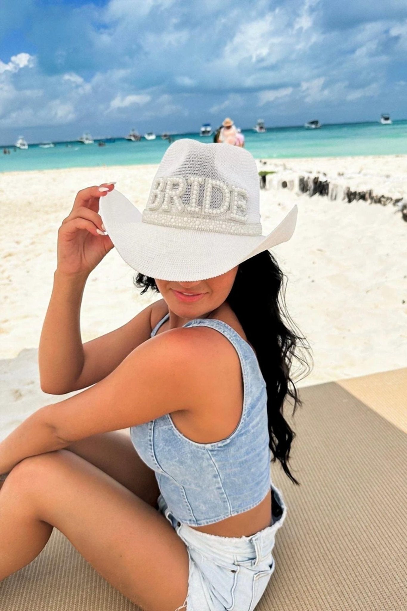 C.C - Women's Bride Cowboy Hat - accessories - hats - polyester