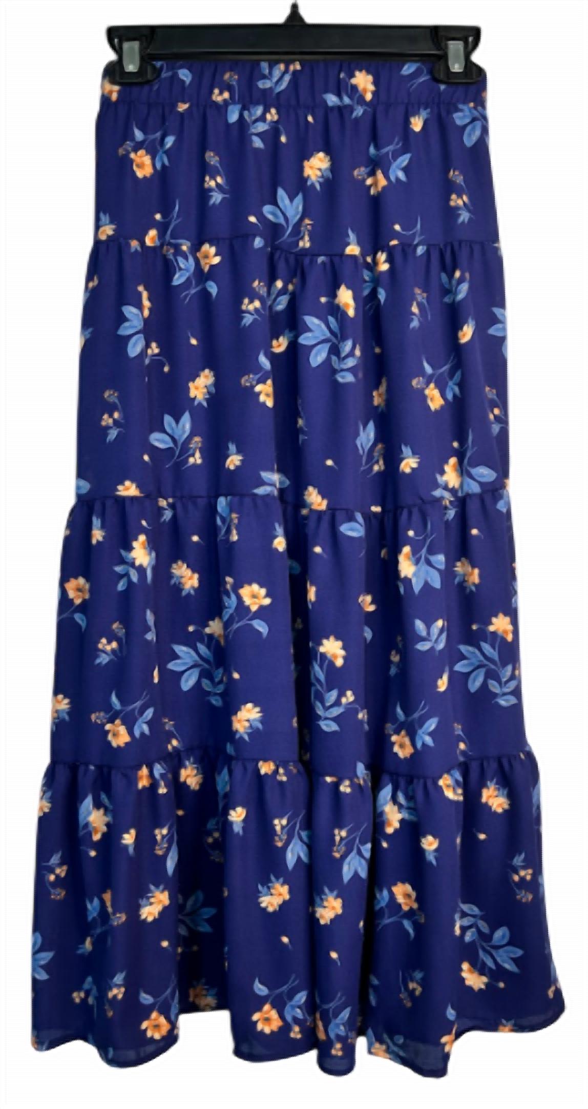 Aqua - Tiered Midi Skirt