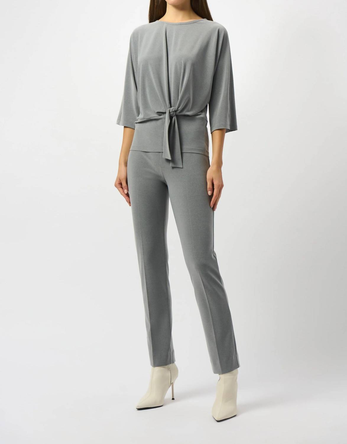 Joseph Ribkoff - Tie Front Banded Hem Top