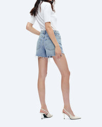 Bayeas - Kelly High Rise Raw Hem Denim Shorts