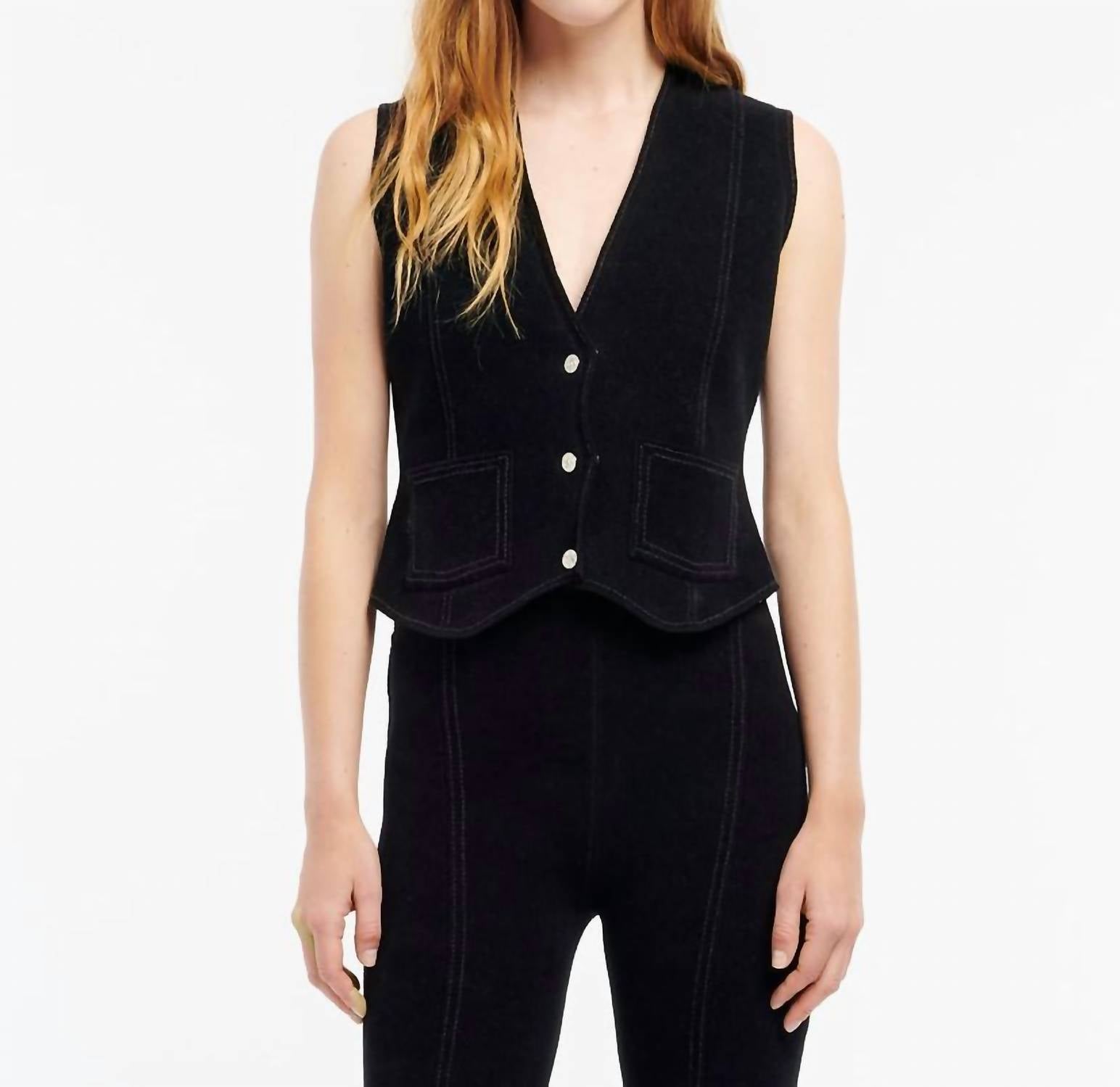 Barrie - Suede Effect Sleeveless Jacket