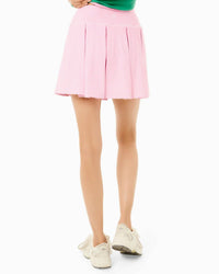 ADDISON BAY Smooth Sport Pleated Racquet Skort in bubblegum super white stripe - women's shorts - view 4