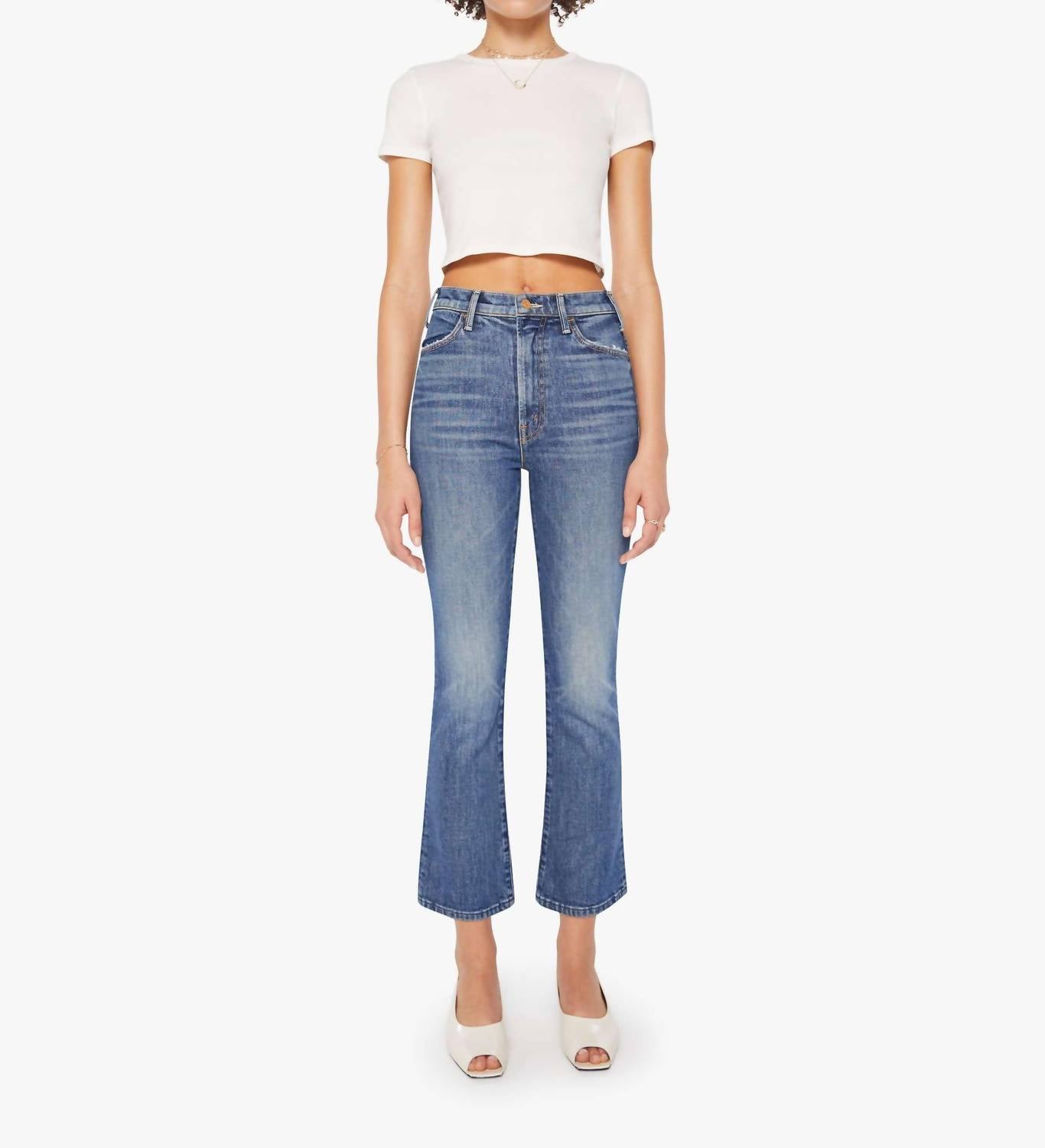 Mother Hustler High-rise Flare Jeans in bending the rules - women's jeans