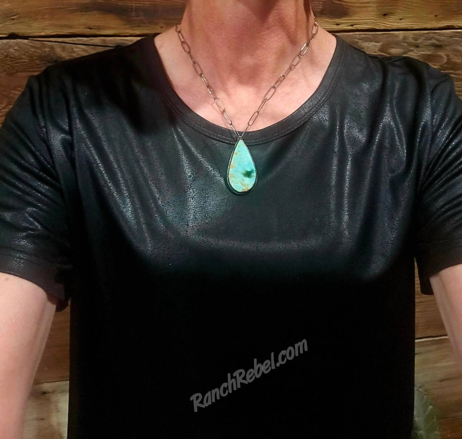 Z Bars - Women's Turquoise Teardrop Necklace