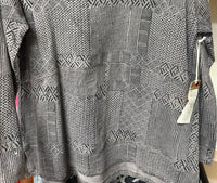 ESCAPE BY HABITAT Printed Cowl Neck Top in grey - women's long sleeve top - alternate view