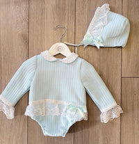 Beau Kid Girl's Romper And Hat Matching Set in blue - kids' item