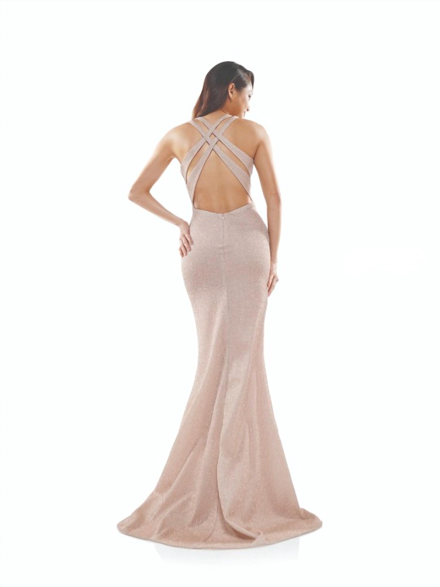 Colors Dress - Metallic Open Back Gown