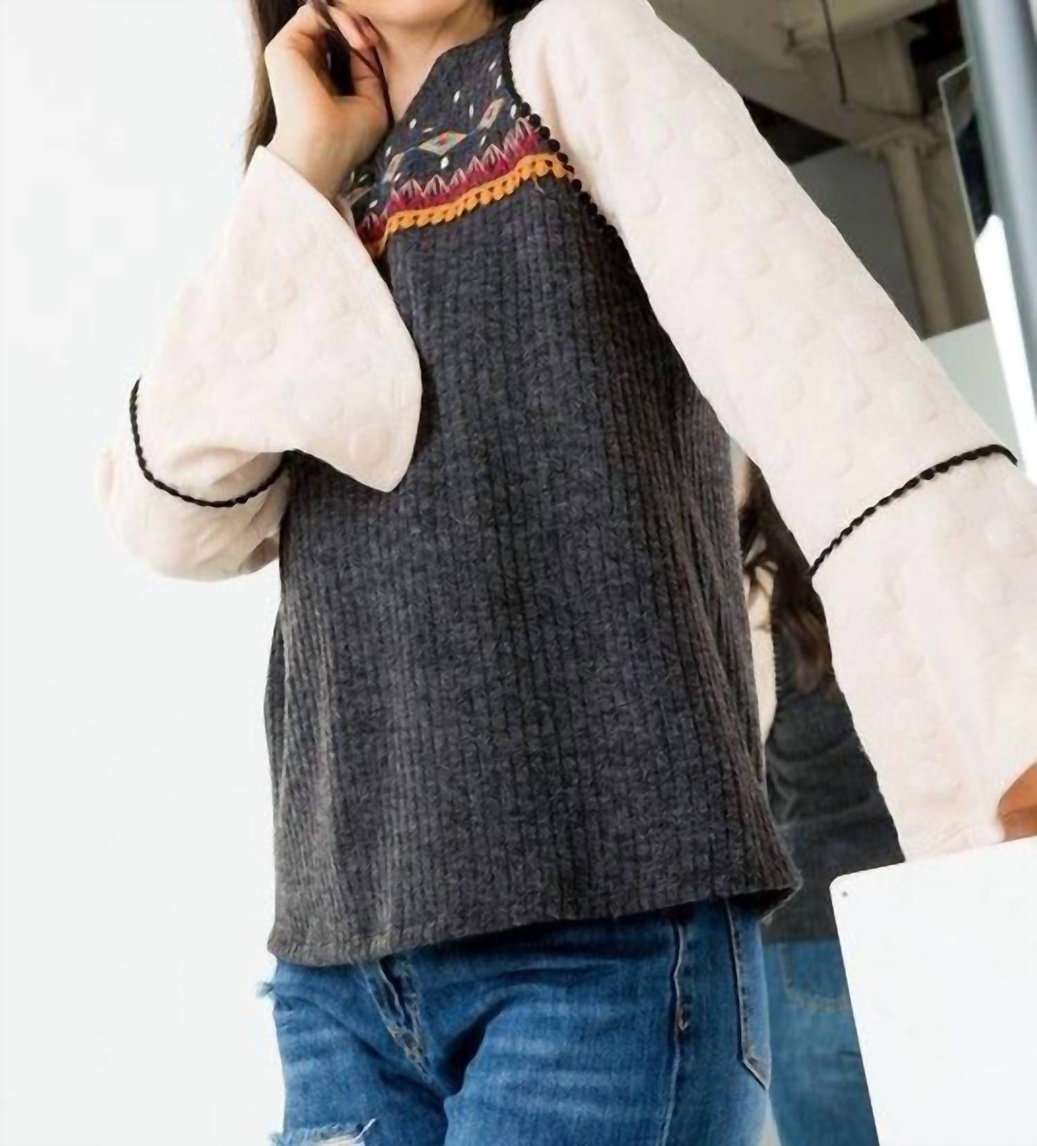 Thml - Fight Or Flight Embroidered Top