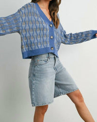 Buttermelon - Geometric V-neck Sweater