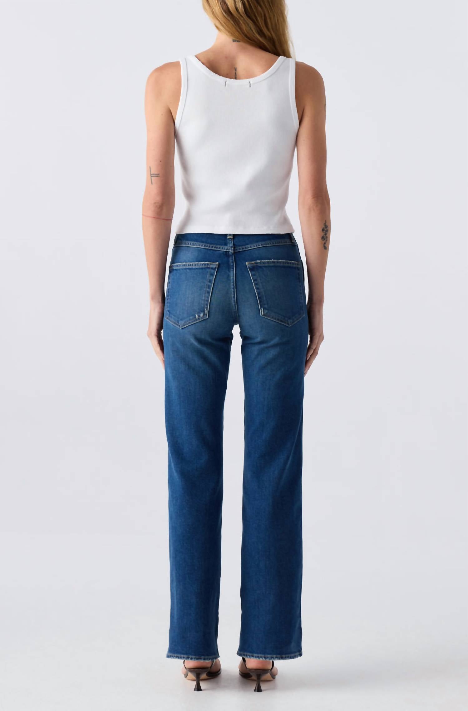 AMO Rosa Mini Bootcut Jeans in lush - women's jeans - detail view
