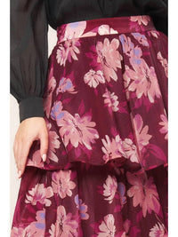 Flying Tomato - Blossom & Bordeaux Tiered Skirt