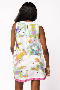 Queen Of Sparkles - Multi Crab Starfish & Lobster Tank Fringe Dress