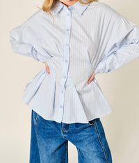 Aaron & Amber - Striped Button Down Shirt