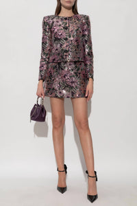 Self-Portrait - Floral Sequin Jacket