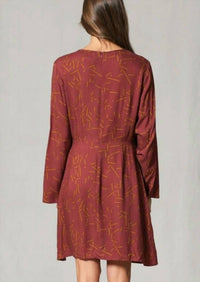 By Together - Autumn Brick Front Tie Mini Dress