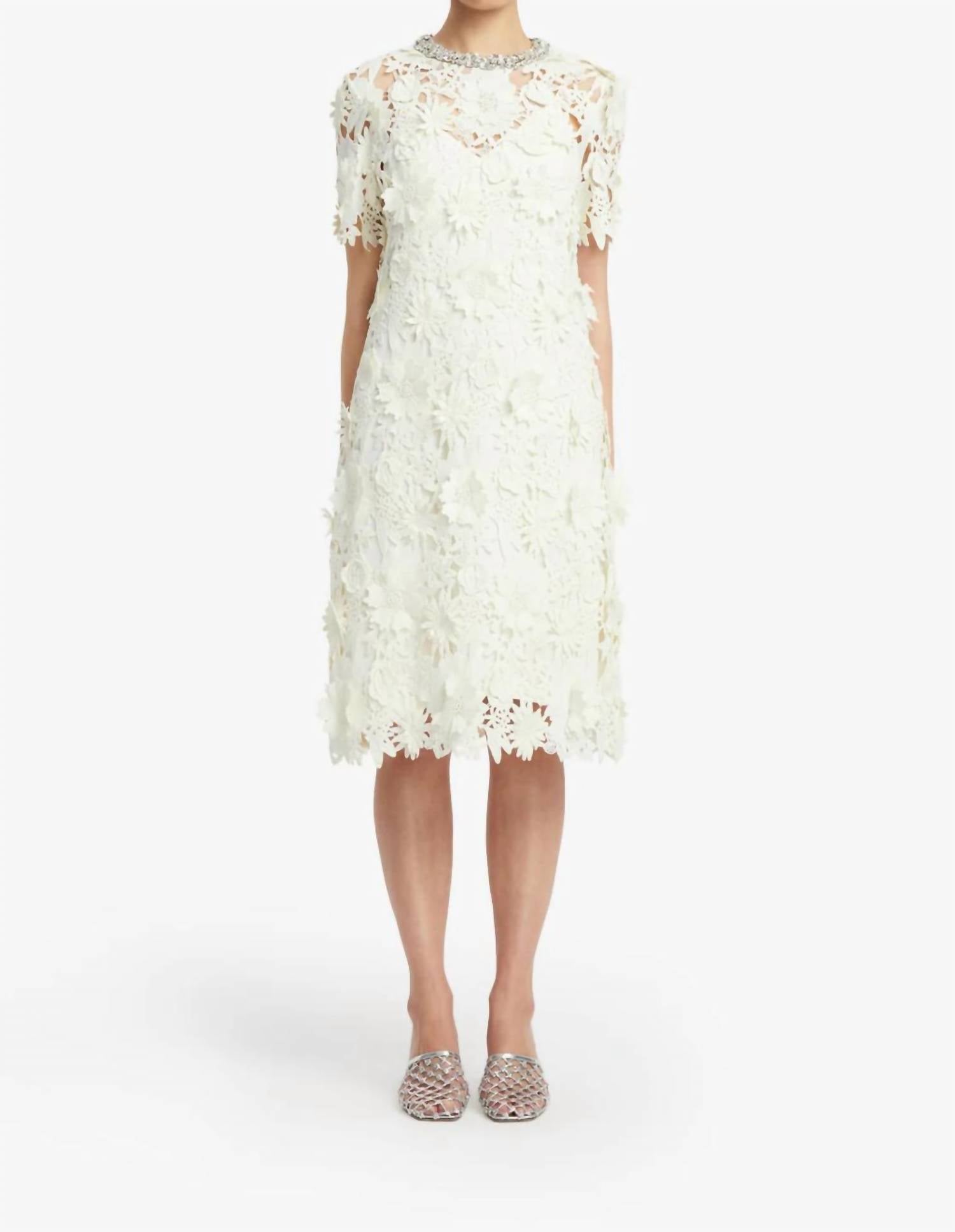 Leo Lin - Sheridan Embellished Lace Midi Dress