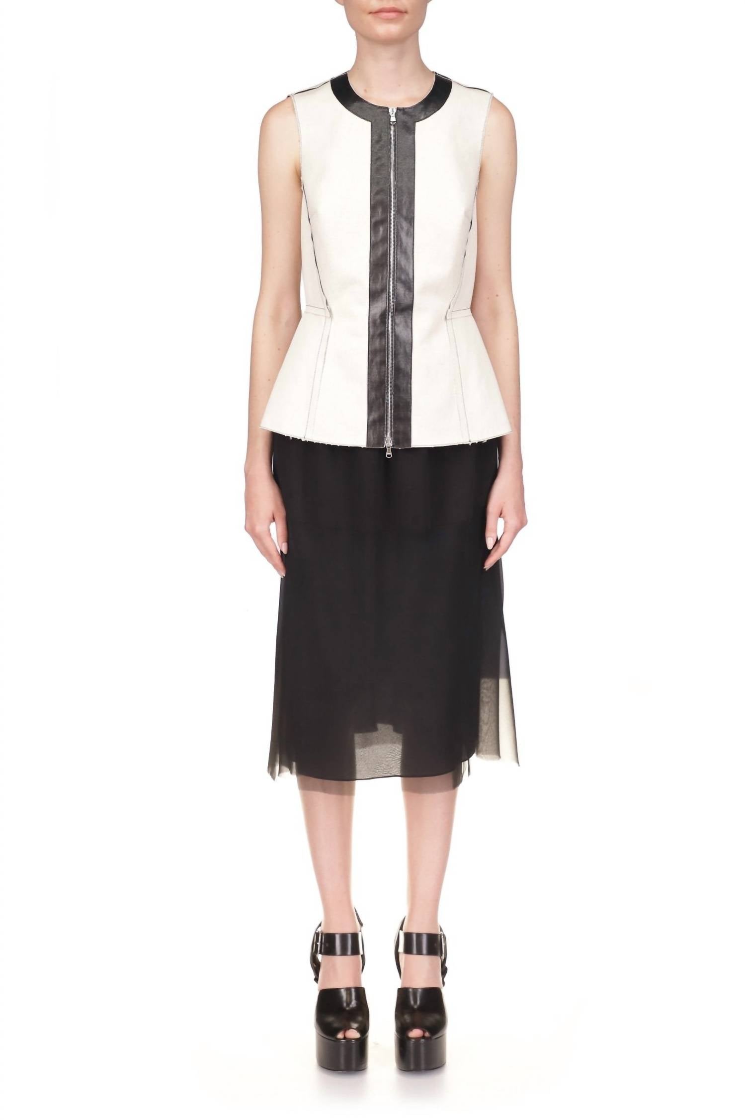 Marina Moscone - Waisted Gilet Zip Top