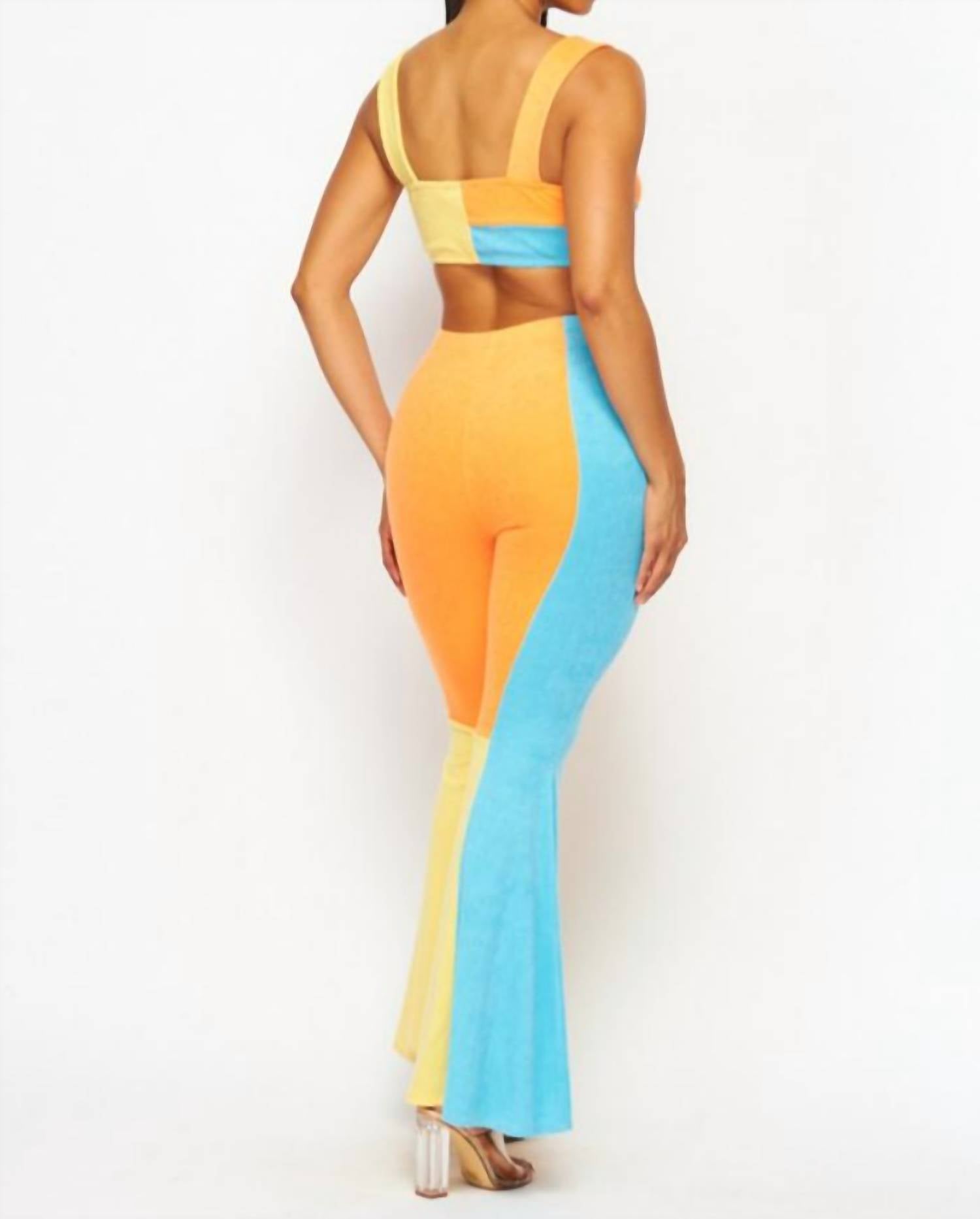 Bright Idea Terry Cloth Crop Top and Pant Set