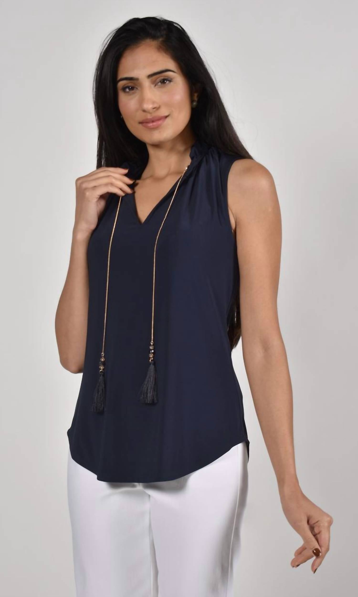Frank Lyman - Teagan Sleeveless Ruffle Bottom Top