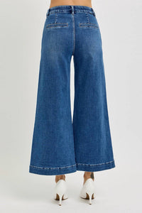 Risen - Tummy Control Elastic Band High Rise Crop Jeans