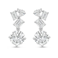 Diana M Jewels - Women's Emerald, Pear & Round Lab-Grown Diamond Stud Earrings (15.00 Ct) - Grand