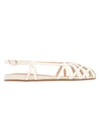 Ancient Greek Sandals - Women's Kardia Leather Trimmed Raffia Sandals