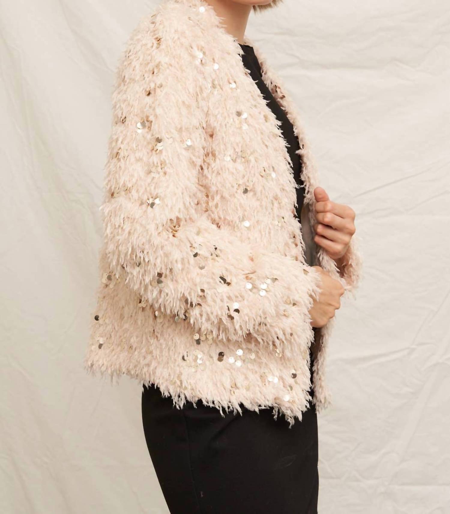 En Creme - Glitter Sequin Cardigan