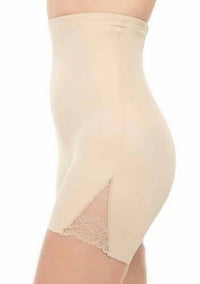 Miraclesuit Shape Away With Back Magic Lace Hi-waist Boyshort in nude - women's shorts - detail view