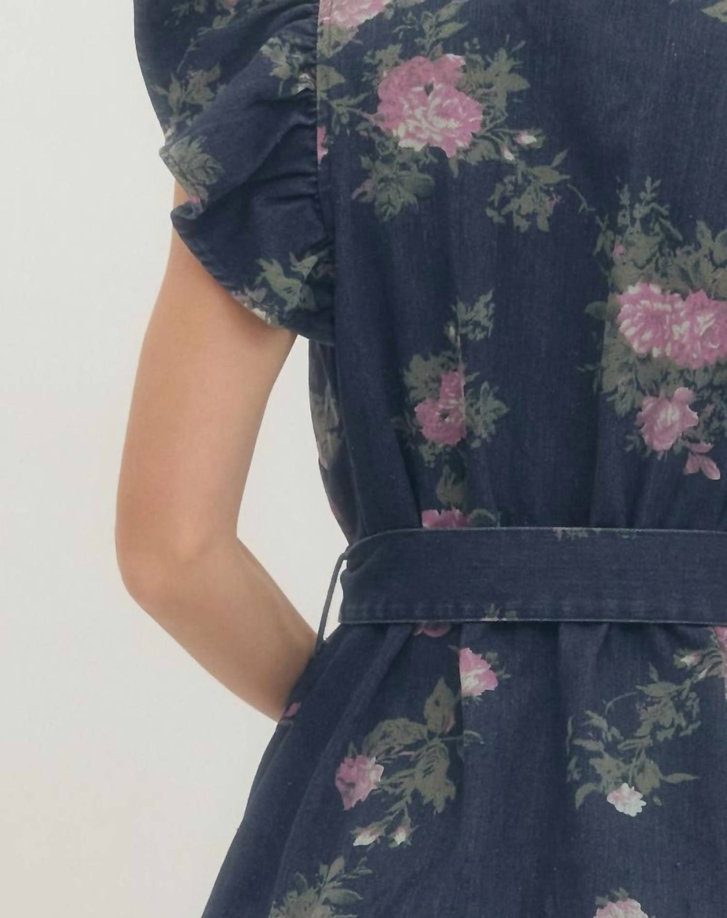 Entro - Melissa Floral Print Ruffle Sleeve Mini Dress