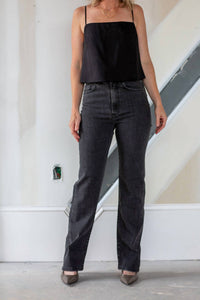 Jeanerica Eiffel High Rise Jeans in used black - women's jeans - alternate view