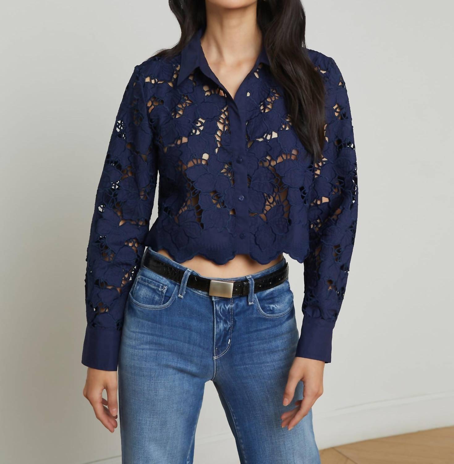 L'Agence - Women's Seychelle Cropped Button Down Top