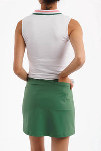 SMITH & QUINN Blaire Mini Golf Skort in boxwood - women's shorts - detail view