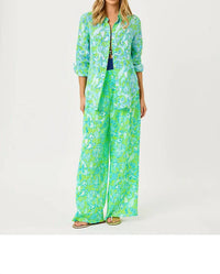 Lilly Pulitzer - Sea View Linen Button Down Shirt