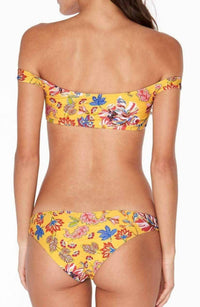 L*SPACE Pacific Bloom Ziggy Bikini Top in sunshine gold - women's swimwear - alternate view