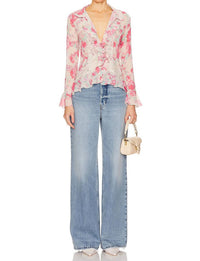 Free People Bad At Love Blouse in pink - women's blouse - view 4