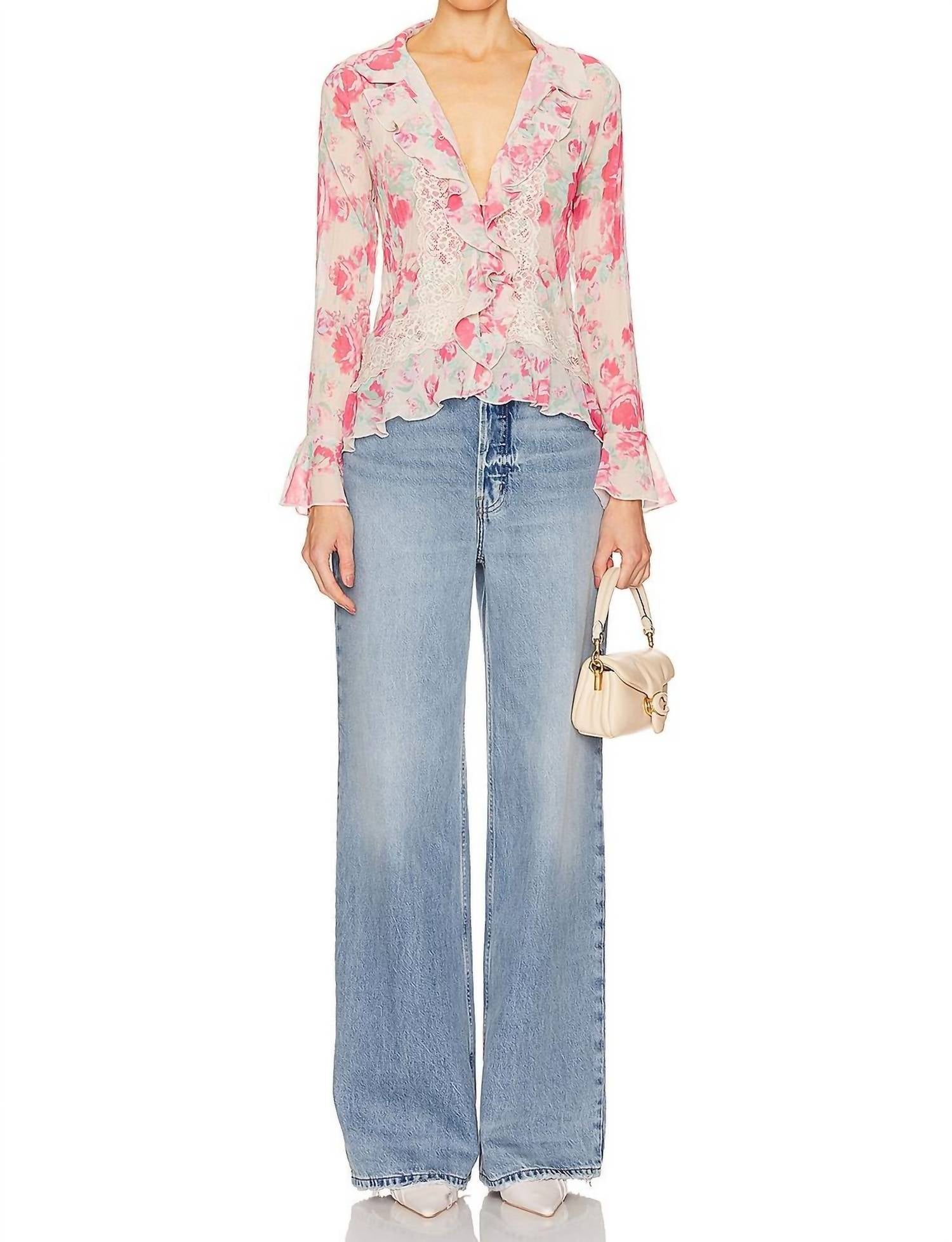 Free People Bad At Love Blouse in pink - women's blouse - view 4