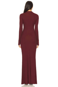 Seven Wonders Petra Sleeved Maxi Dress in wine - women's dress - alternate view