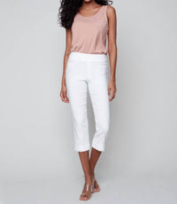 Charlie B - Stretch Capri Pants With Cuffs