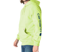 carhartt Loose High-visibility Logo Sleeve Hoodie in bright lime - men's shirt - alternate view