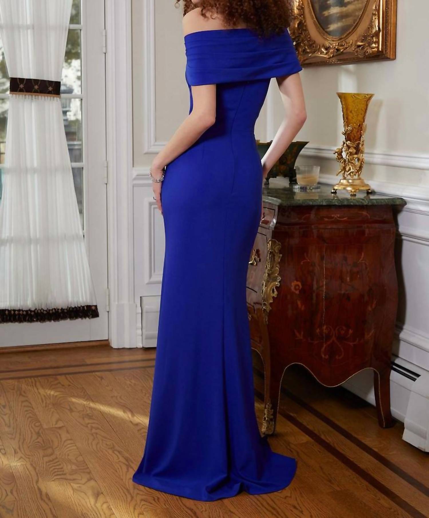 Mgny - Front Slit Strapless Dress