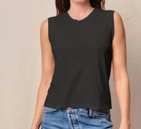 STATESIDE Cloud Jersey Muscle Tank in black - women's shirt