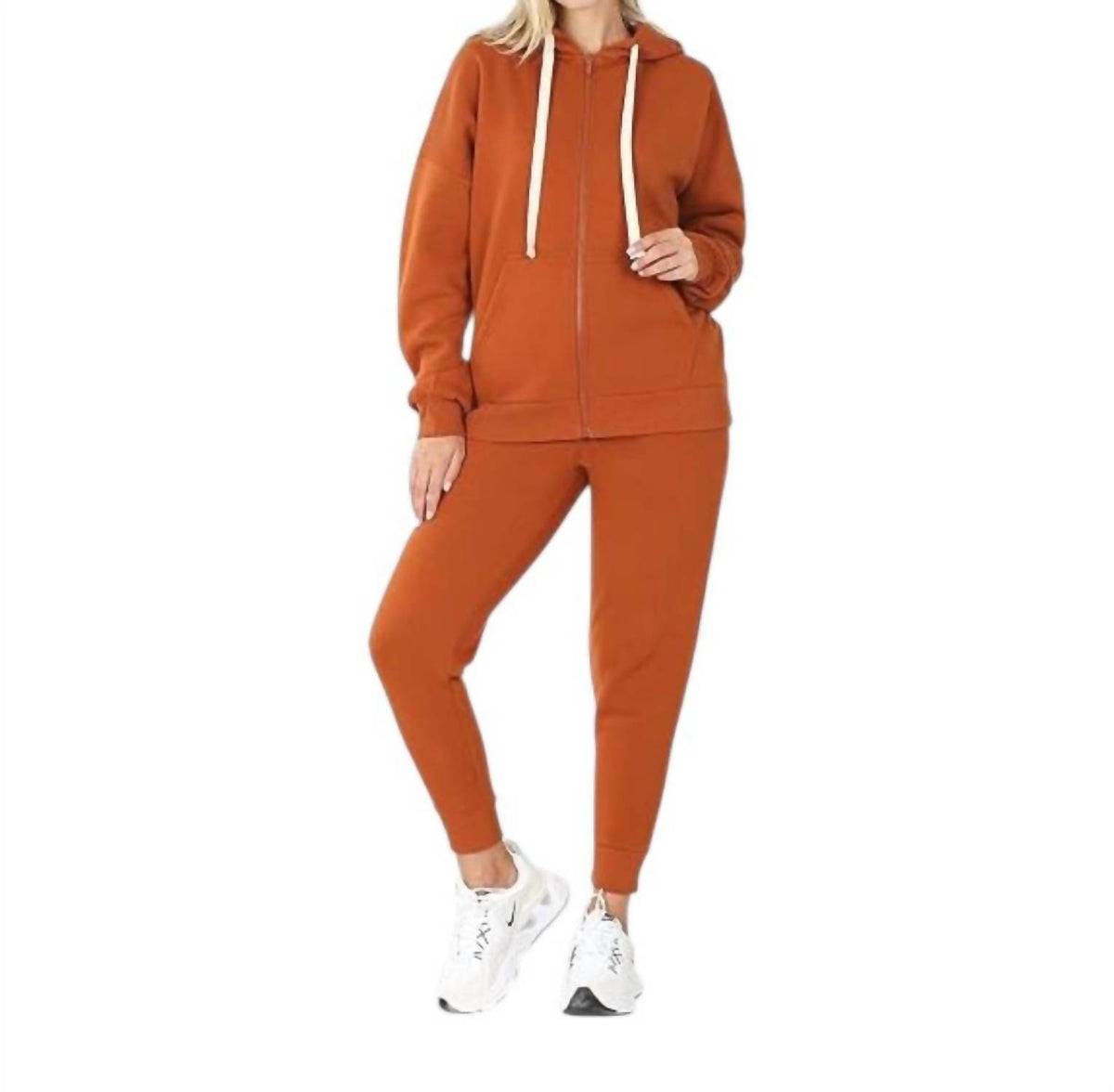 Zenana - Zuri Zip Front Hoodie