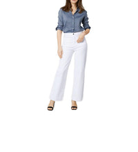 Ann Mashburn Column Patch Pocket Jeans in white stretch denim - women's jeans