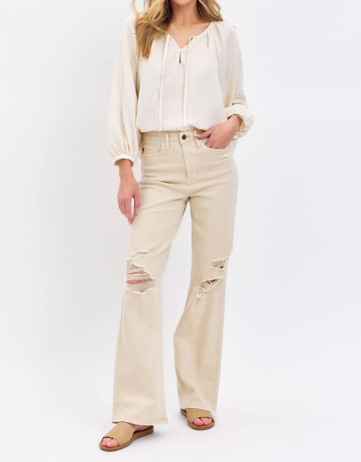 Judy Blue - High Waist Destroyed 90’s Straight Jeans