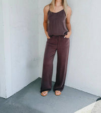 Be Cool - Halter Air Washed Tie Tank Top