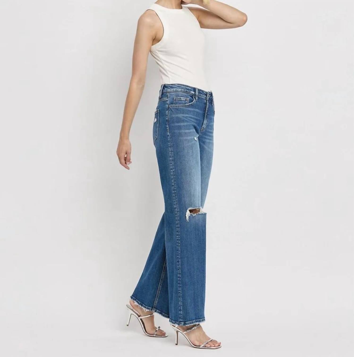 Flying Monkey - High Rise Wide Leg Jeans