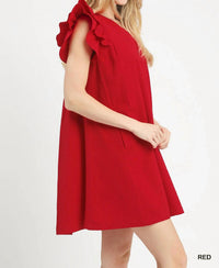 Umgee - Seersucker Ruffle Shift Dress