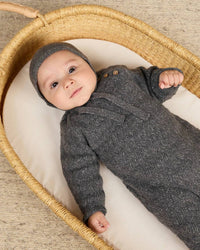 Rylee + Cru COZY HEATHER KNIT JUMPSUIT in grey - kids' item - alternate view