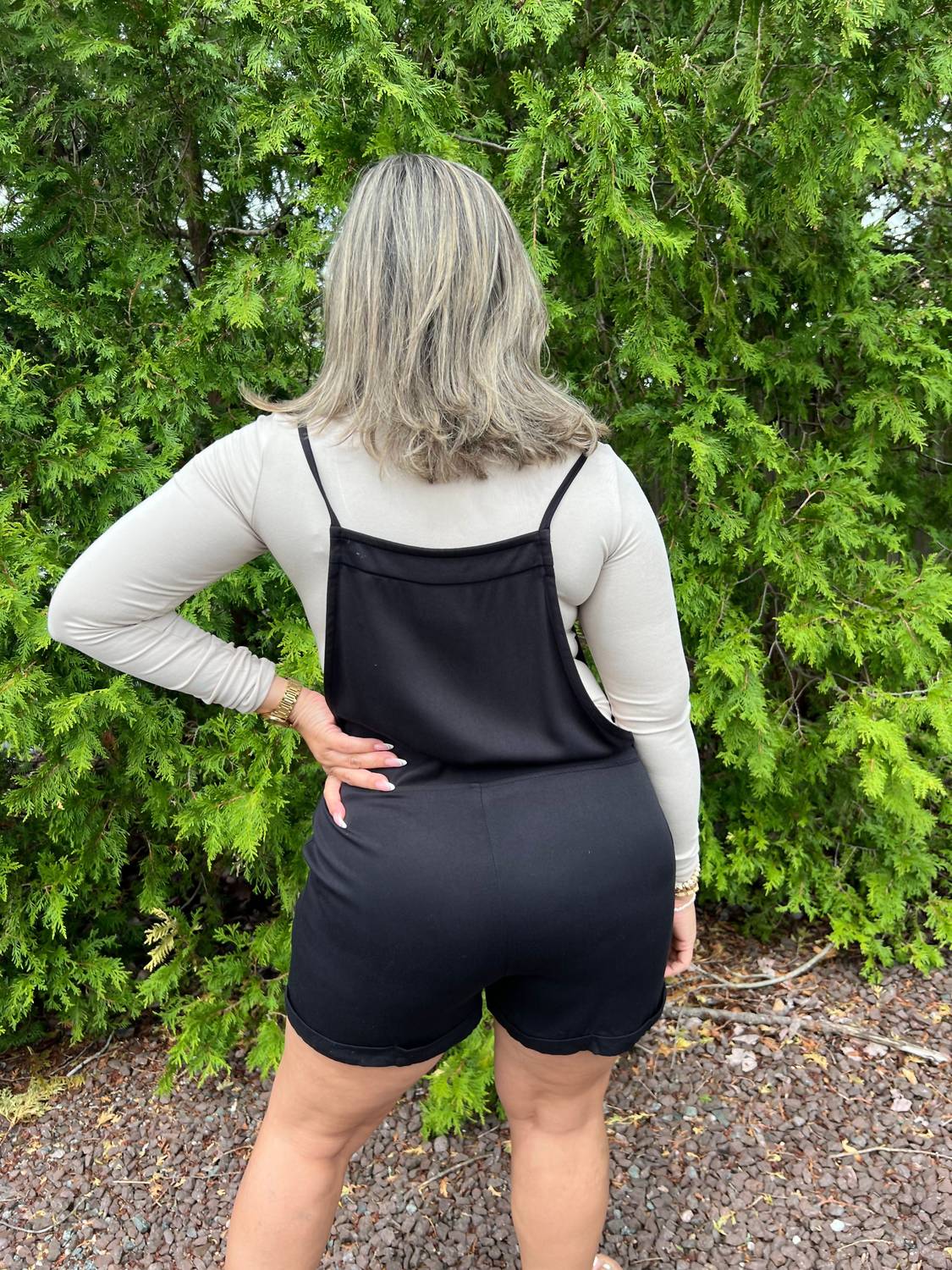 Zenana - Rayon Woven Romper With Tie Knot Traps