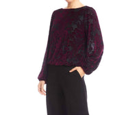 Karen Kane - Blouson Sleeve Velvet Burnout Boatneck Top
